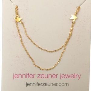 Jennifer Zeuner gold double star necklace